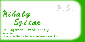 mihaly szitar business card